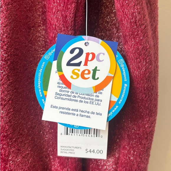 NWT Sleep On It Fleece Pajama Set in Berry - Picture 11 of 11